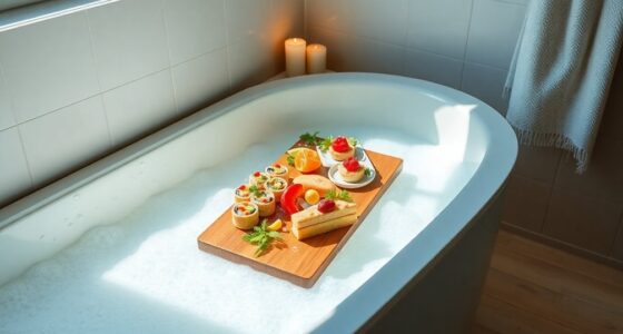 bathtub dining messy relaxation