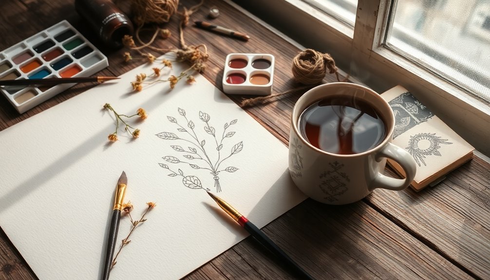 boho art drawing guide