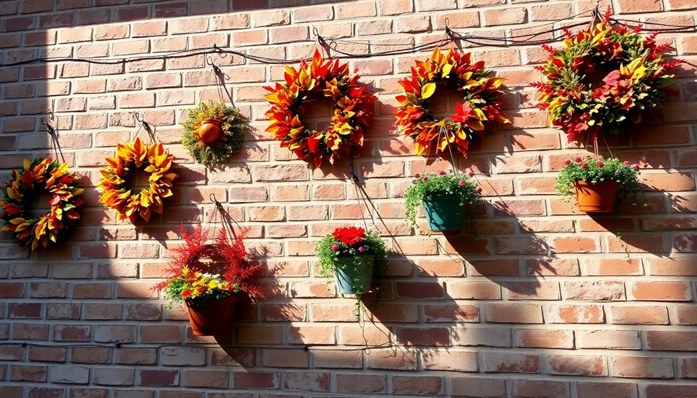 brick wall seasonal decorations