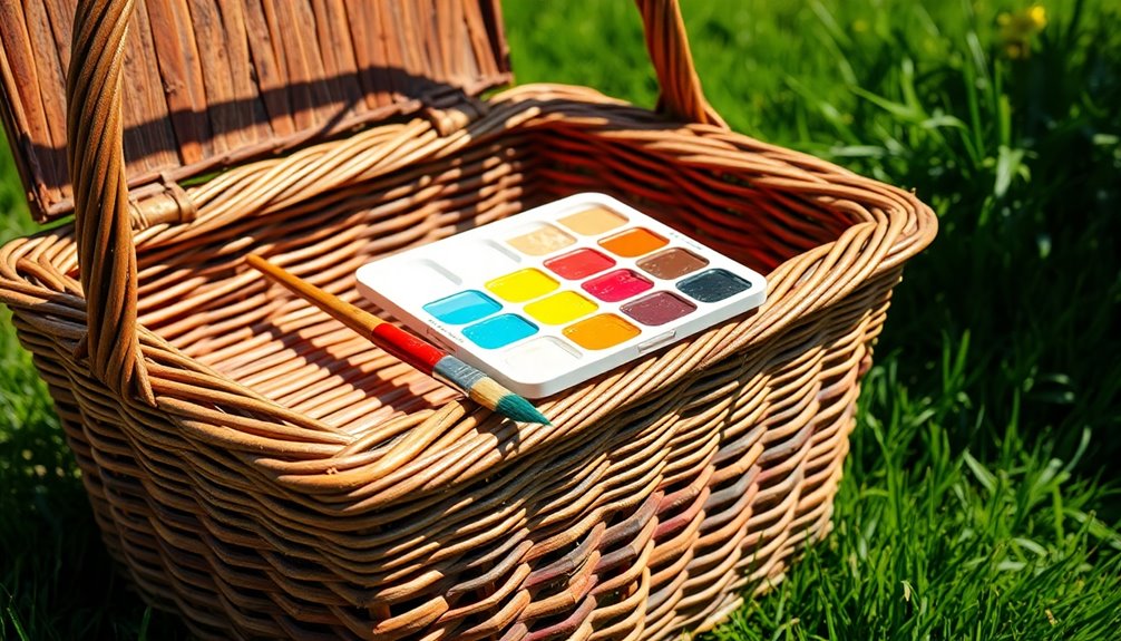 coloring the woven basket