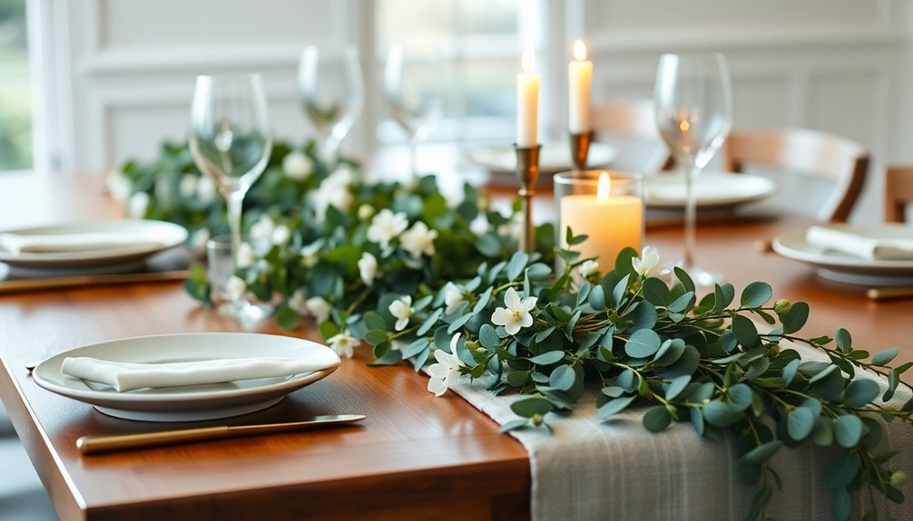 eucalyptus themed table decor