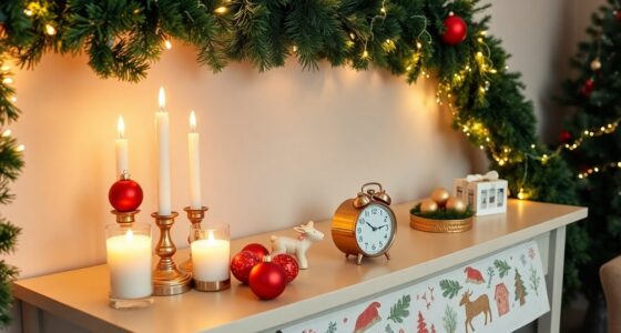 festive console table styling