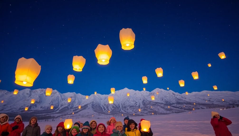 lanterns illuminating the night