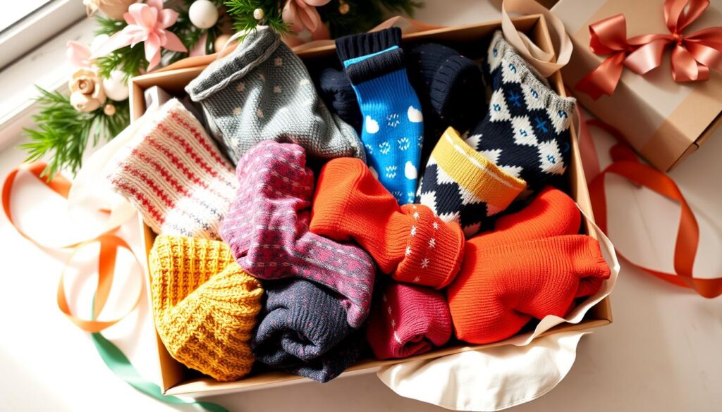 organizing socks for gifting