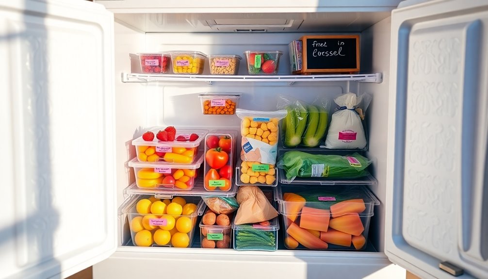 organizing frozen food storage