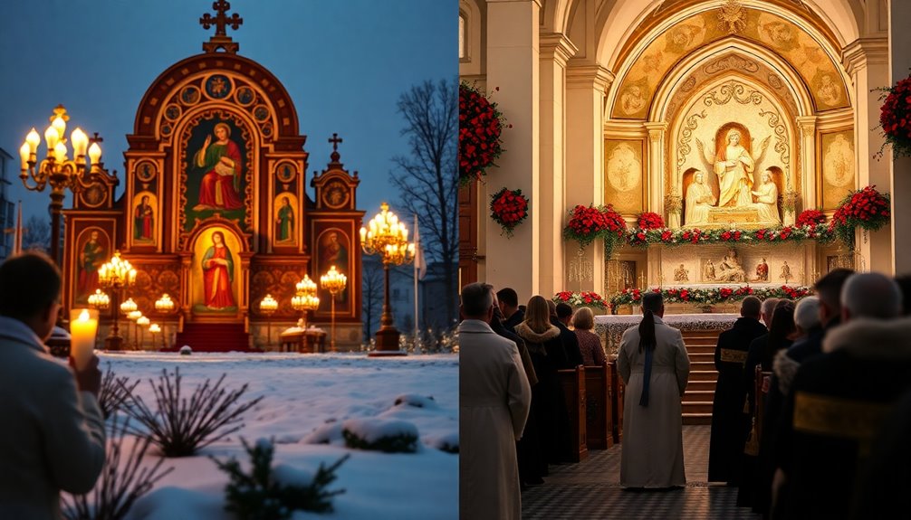 orthodox versus catholic traditions