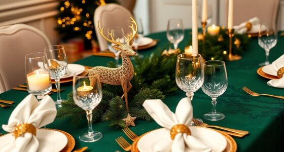 reindeer themed holiday table decor