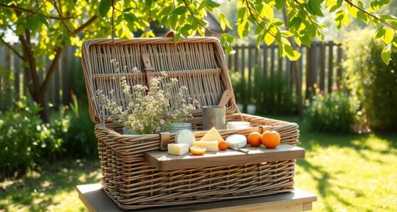 repurposing vintage picnic basket