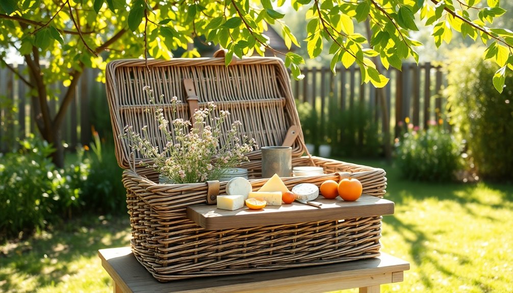 repurposing vintage picnic basket