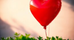 romantic red heart balloon