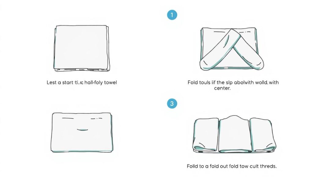 step-by-step towel folding