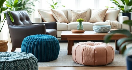 stylish functional living room poufs