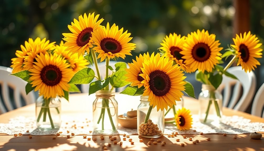 sunflower decor enhances ambiance