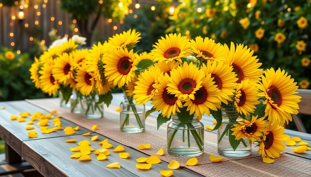 sunflower themed outdoor decor ideas