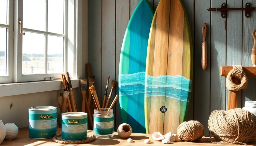 surfboard wall decor diy