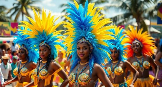 vibrant caribbean carnival costumes