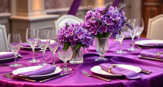 vibrant purple table settings