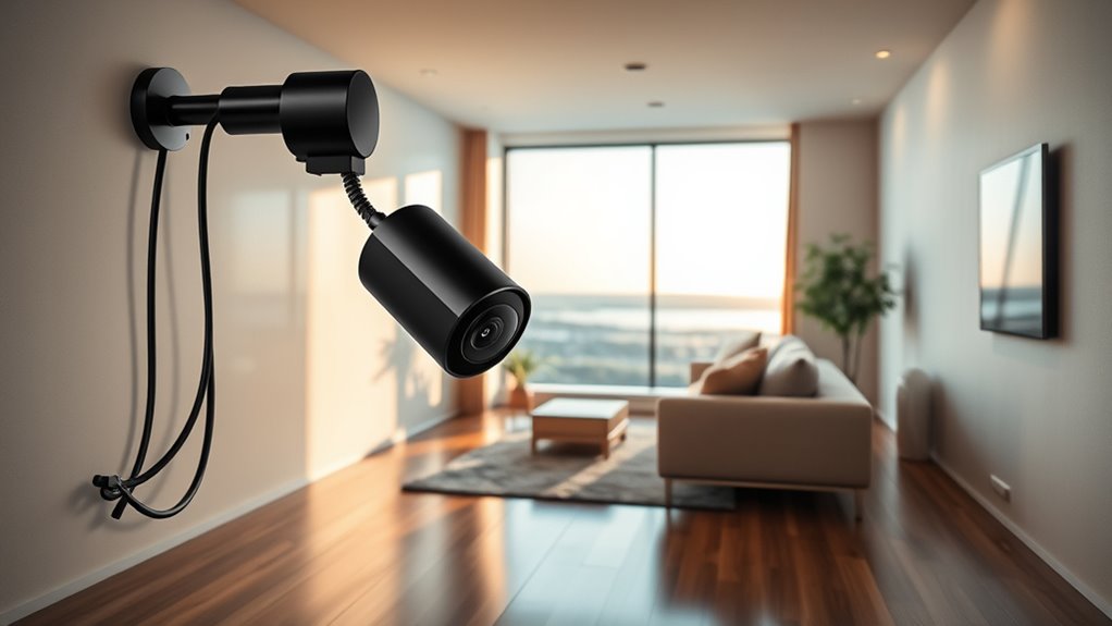cameras connected by wires