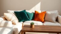 complementary throw pillow selection