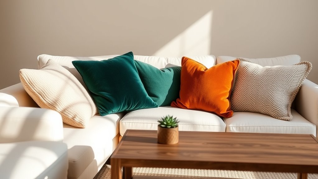 complementary throw pillow selection