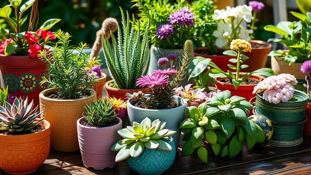 growing plants in containers