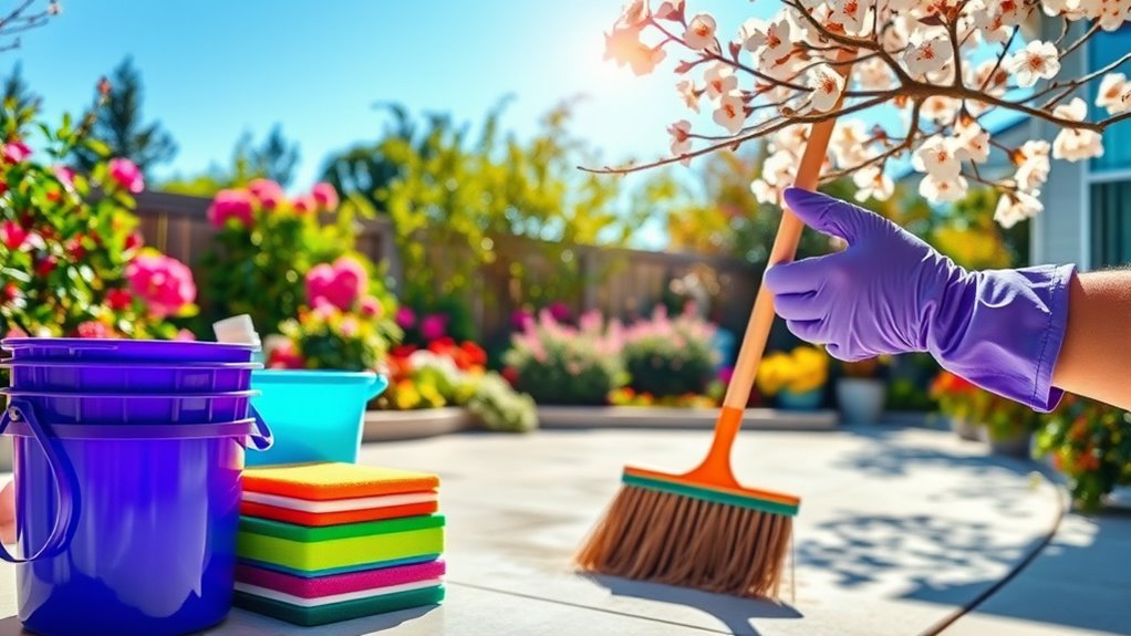 springtime outdoor clean up