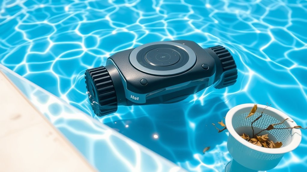 pool water level and debris