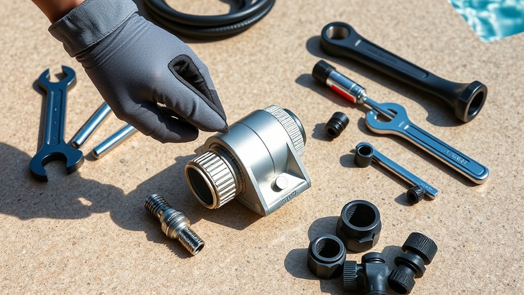 prepare tools and pool setup