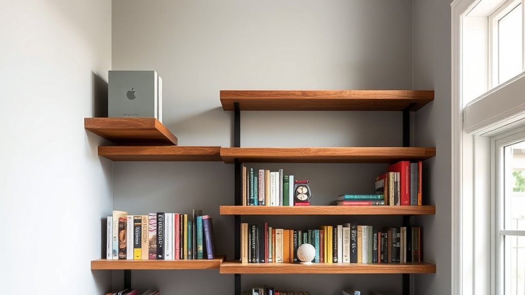 adjustable level shelving layout