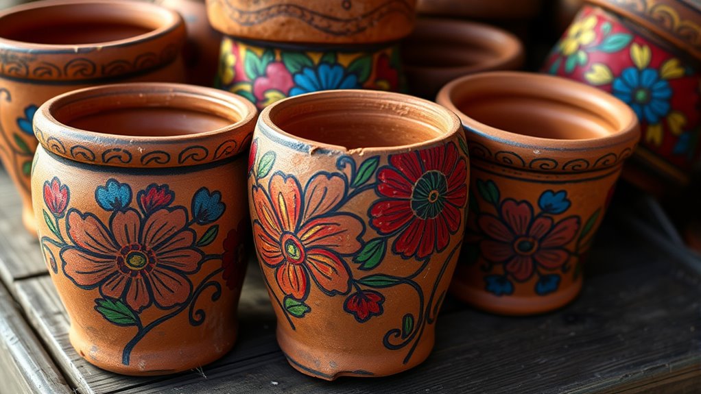 affordable hand painted terracotta