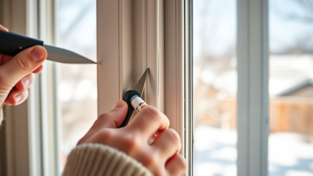 apply caulk for airtight seal