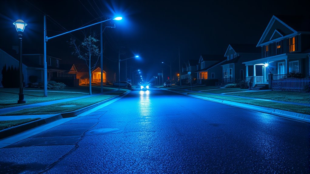 blue light emitting household fixtures