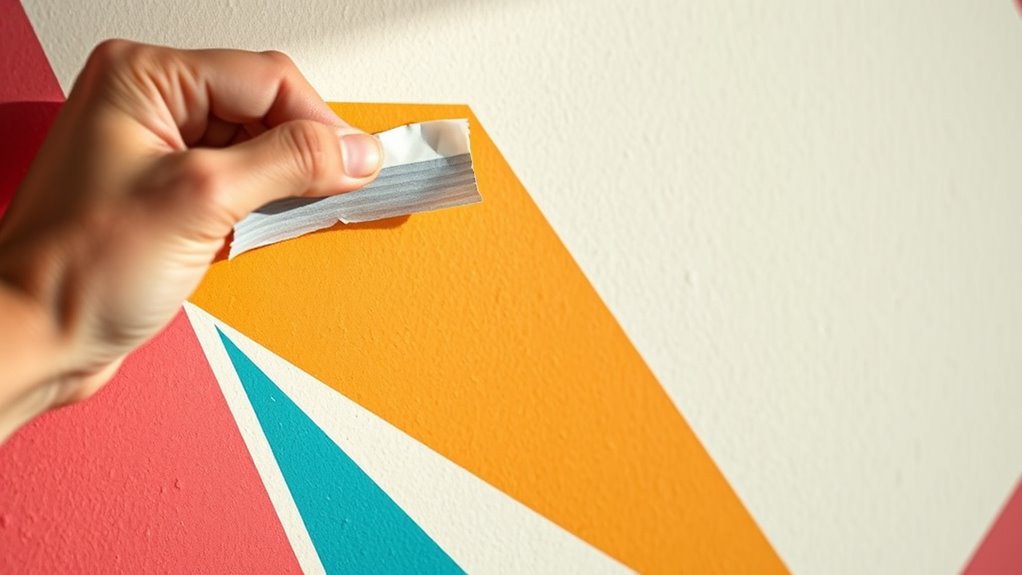 carefully remove tape edges