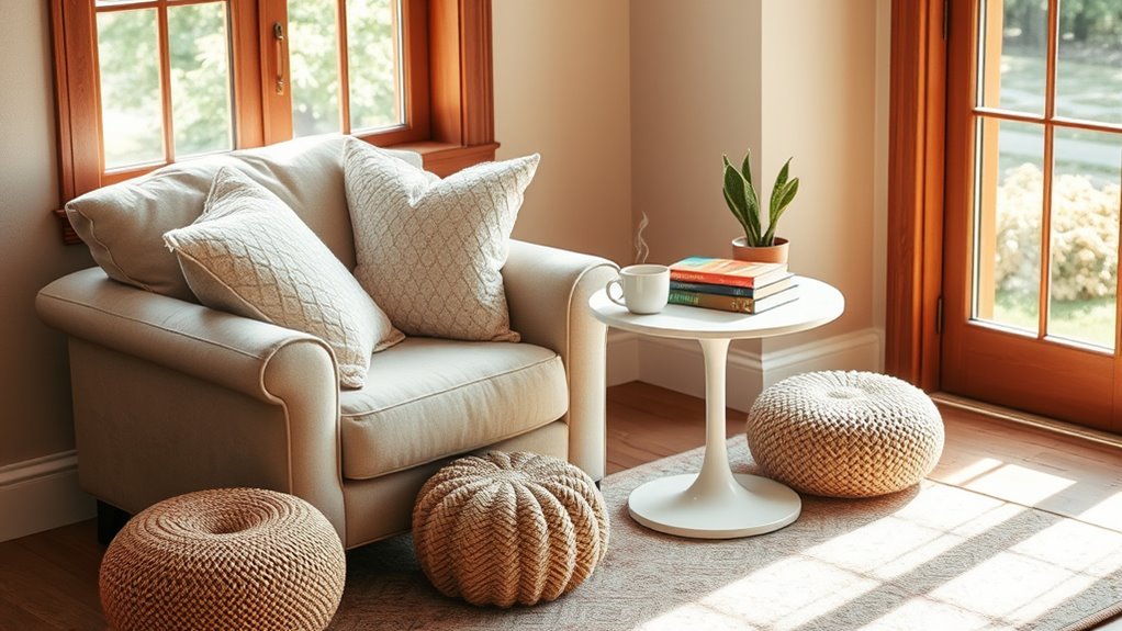comfortable stylish reading nook