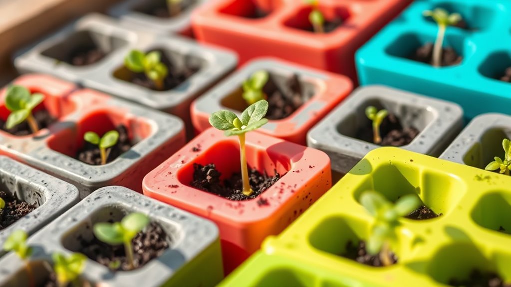 concrete planter ice cubes