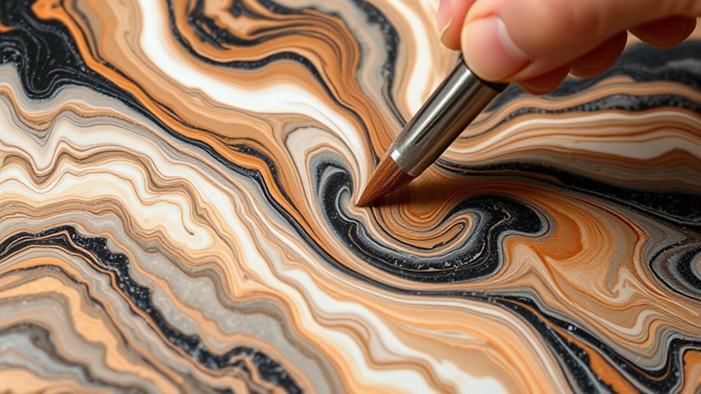 create flowing marble veins