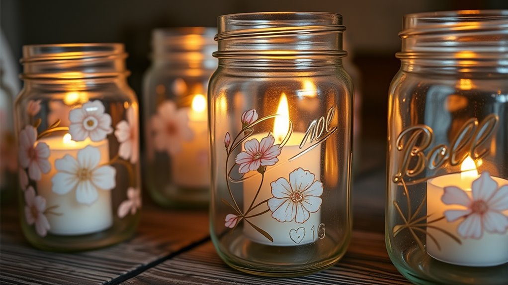 decorative mason jar candle holders