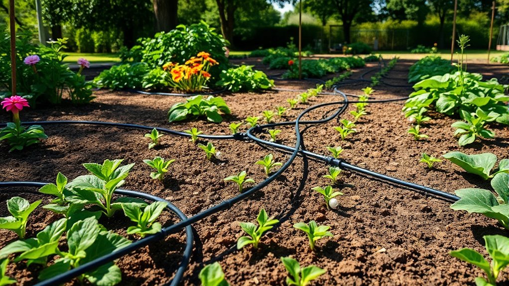 efficient garden watering layout