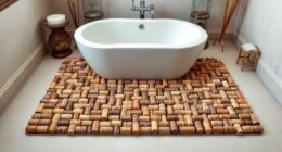 elegant wine cork bath mat