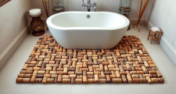 elegant wine cork bath mat
