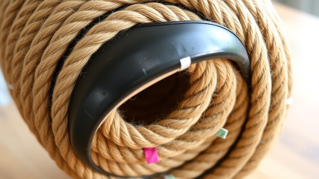 layer ropes tightly upward