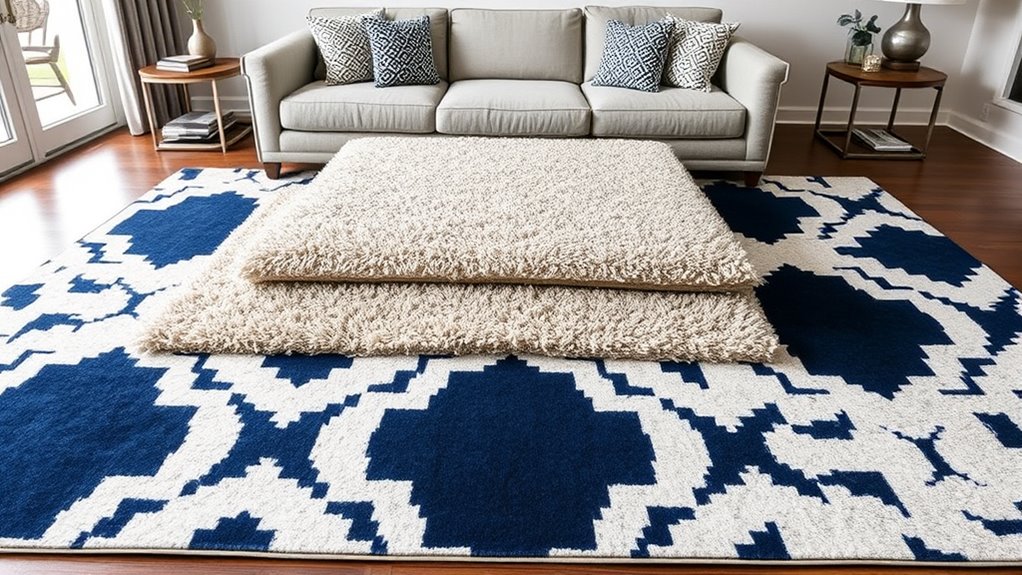 layered rug texture coordination