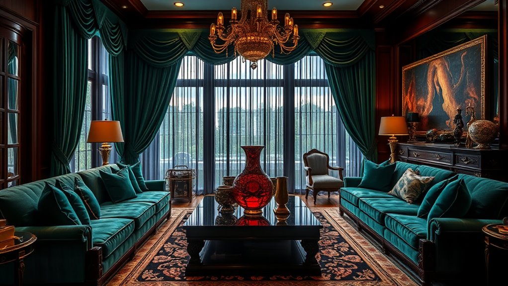luxurious jewel tone decor