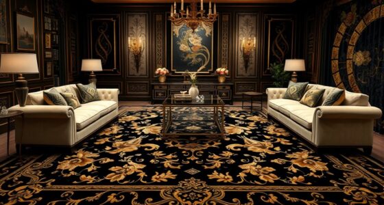 luxury black gold silk rugs