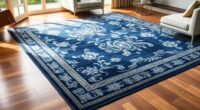 luxury navy silk rugs
