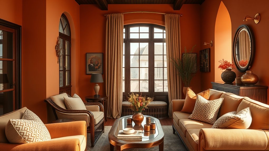 metallic accents elevate earth tones
