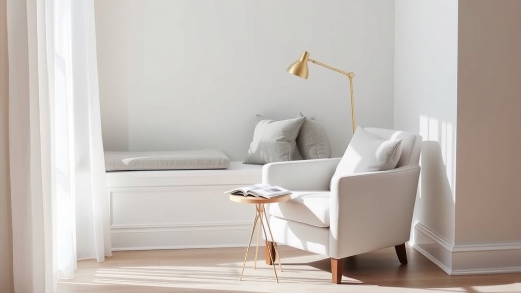 minimalist eco friendly reading space