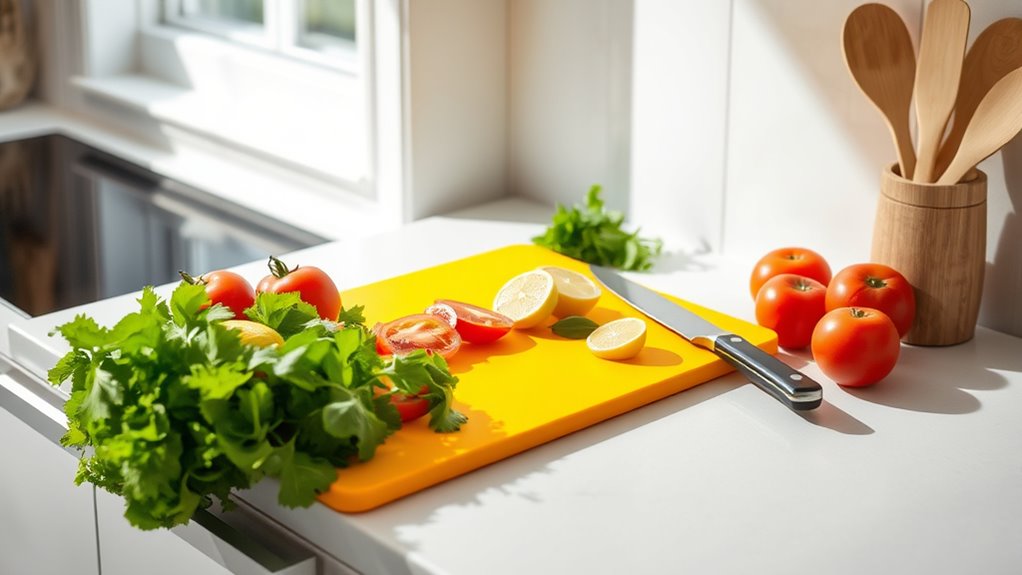 organized produce preparation space