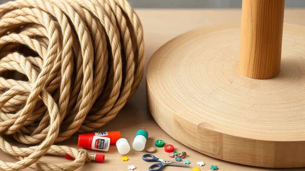 prepare rope and ribbons