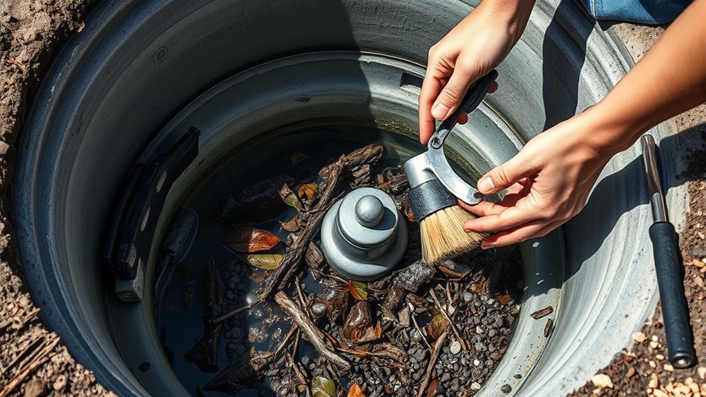 remove debris and clean sump